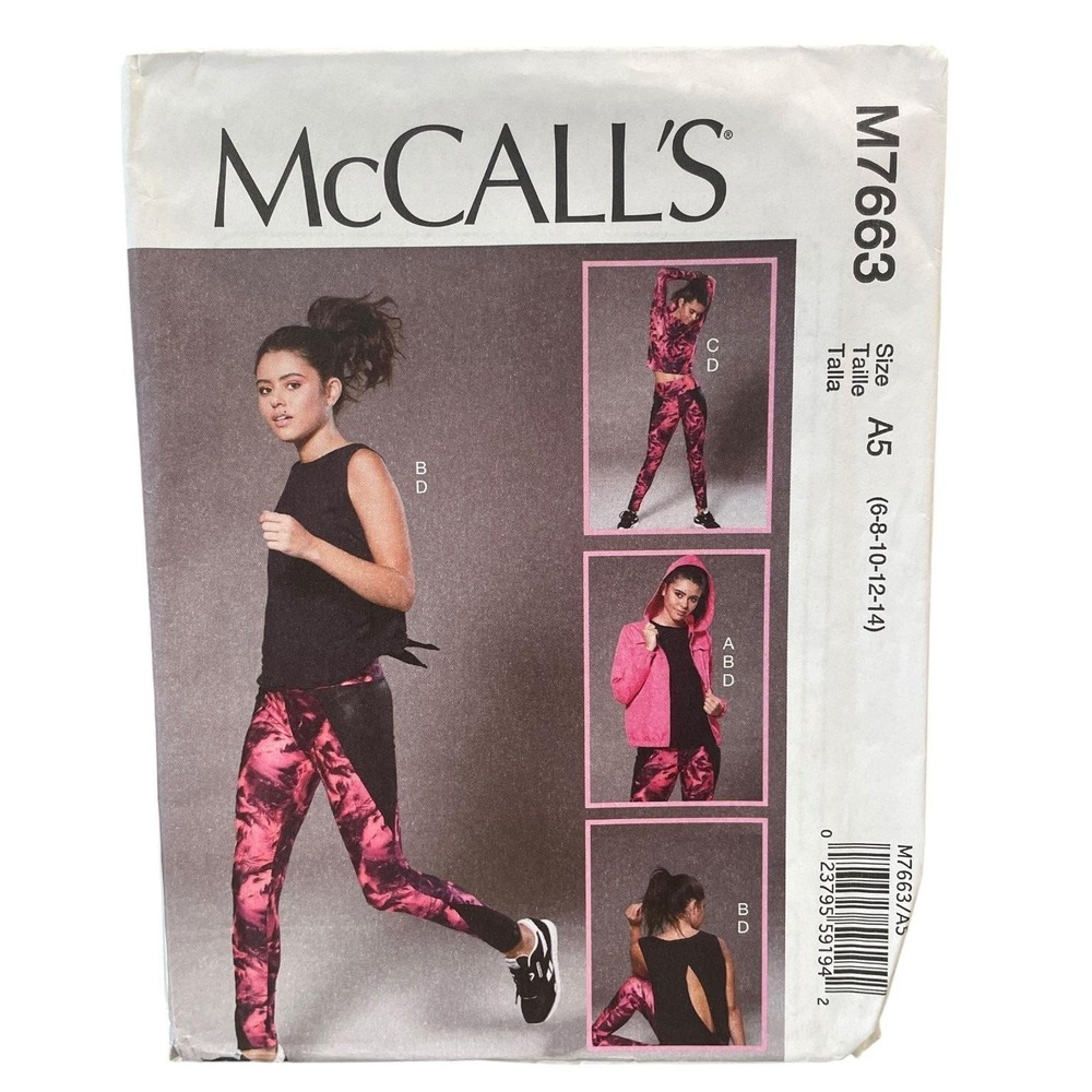 McCALL'S M7663 Jacket Tops Leggings Sewing‎ Pattern Size 6-14